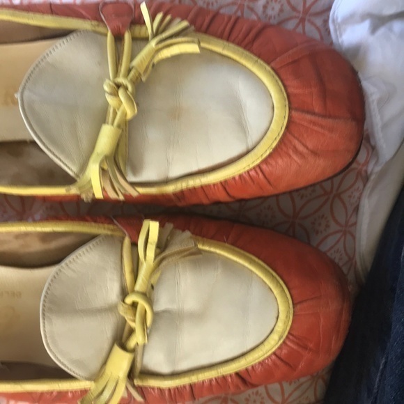 Vintage Jack Rogers cream /orange/yellow Leathet - Picture 2 of 4